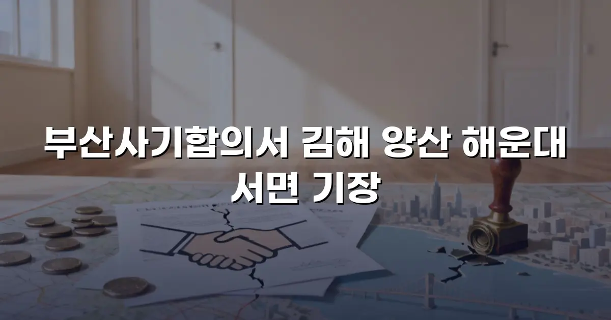 부산사기합의서 김해 양산 해운대 서면 기장