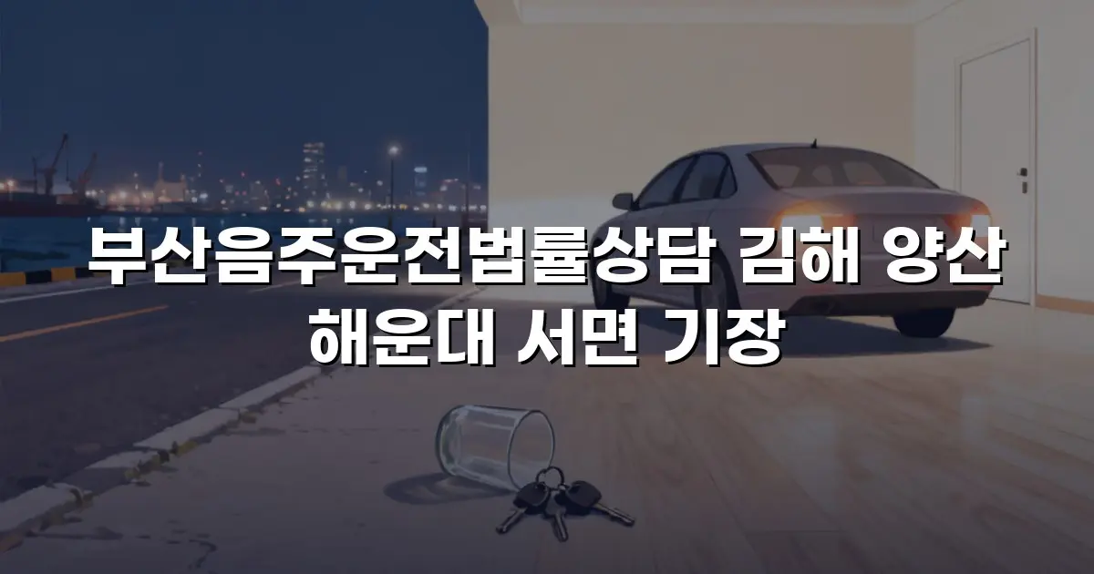 부산음주운전법률상담 김해 양산 해운대 서면 기장
