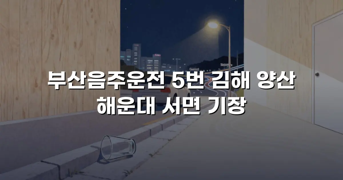부산음주운전 5번 김해 양산 해운대 서면 기장