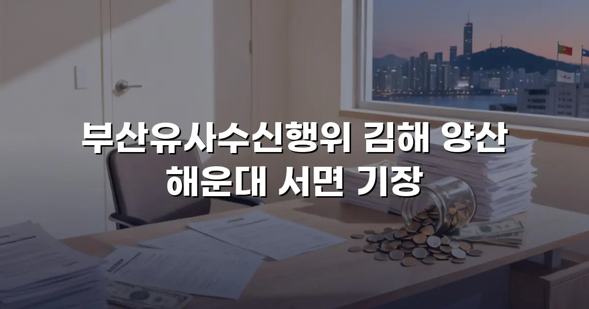 부산유사수신행위 김해 양산 해운대 서면 기장