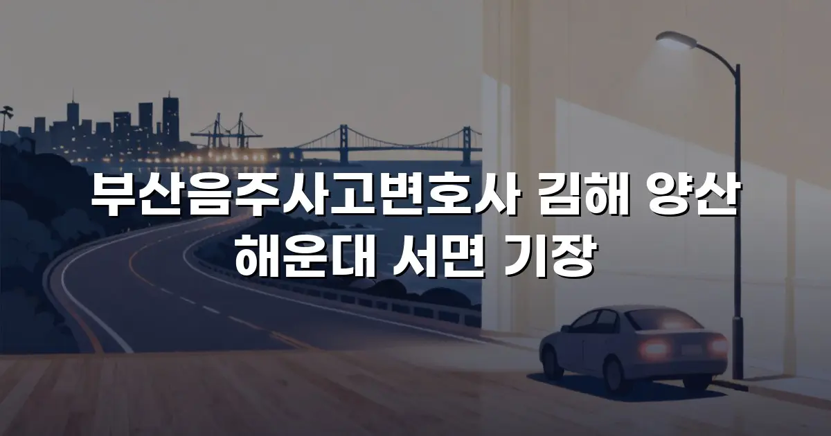 부산음주사고변호사 김해 양산 해운대 서면 기장