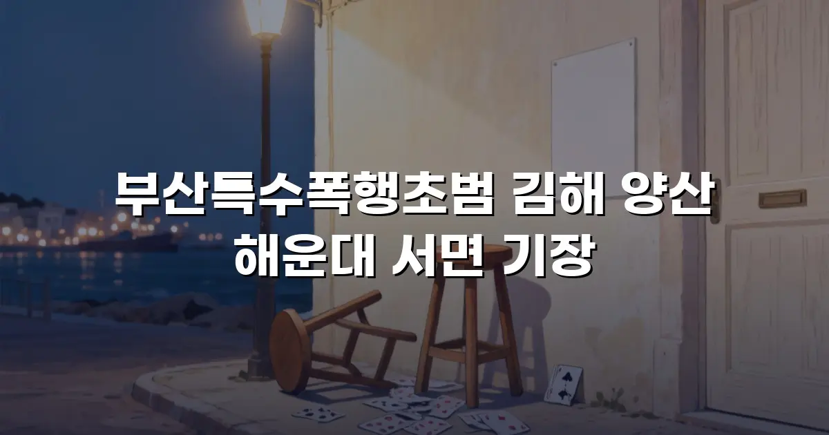 부산특수폭행초범 김해 양산 해운대 서면 기장