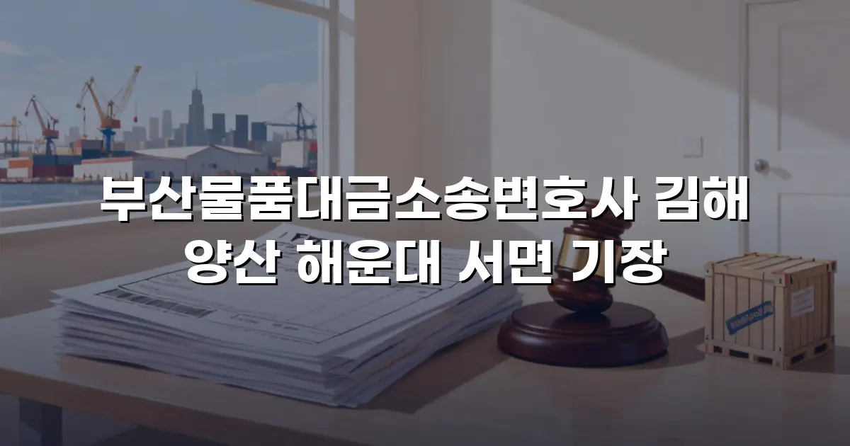 부산물품대금소송변호사 김해 양산 해운대 서면 기장