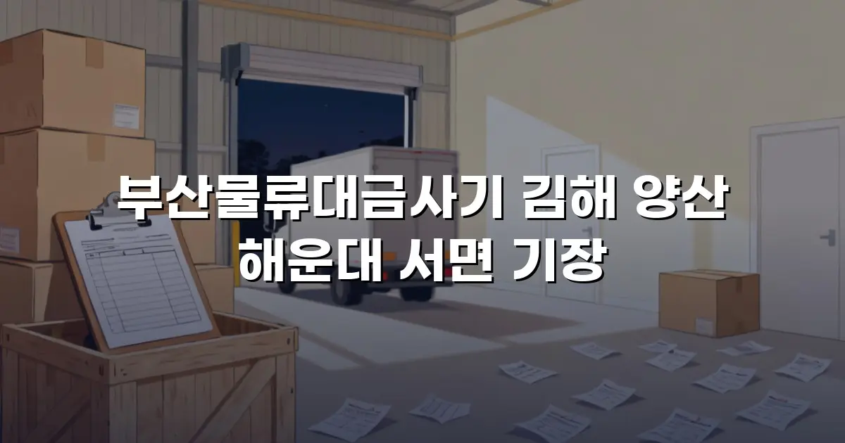 부산물류대금사기 김해 양산 해운대 서면 기장