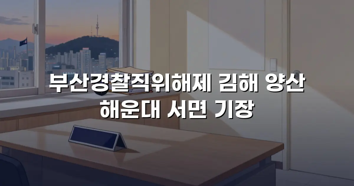 부산경찰직위해제 김해 양산 해운대 서면 기장