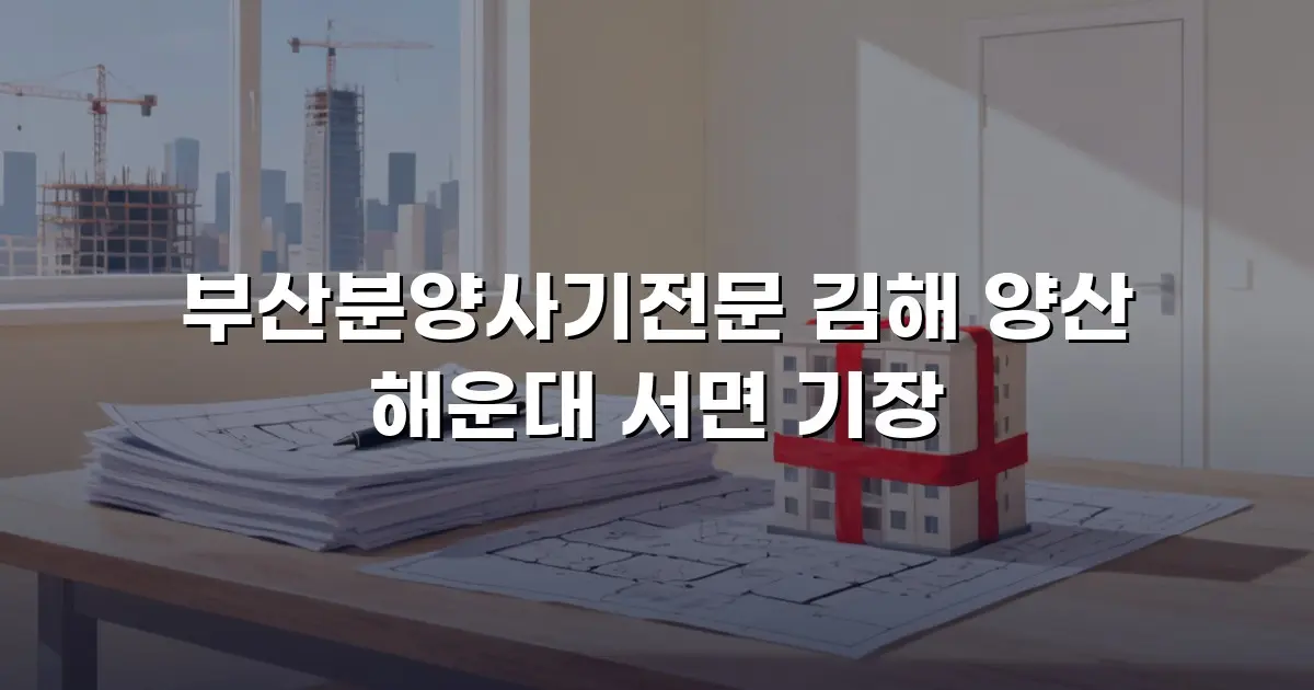 부산분양사기전문 김해 양산 해운대 서면 기장