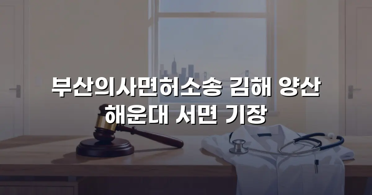 부산의사면허소송 김해 양산 해운대 서면 기장