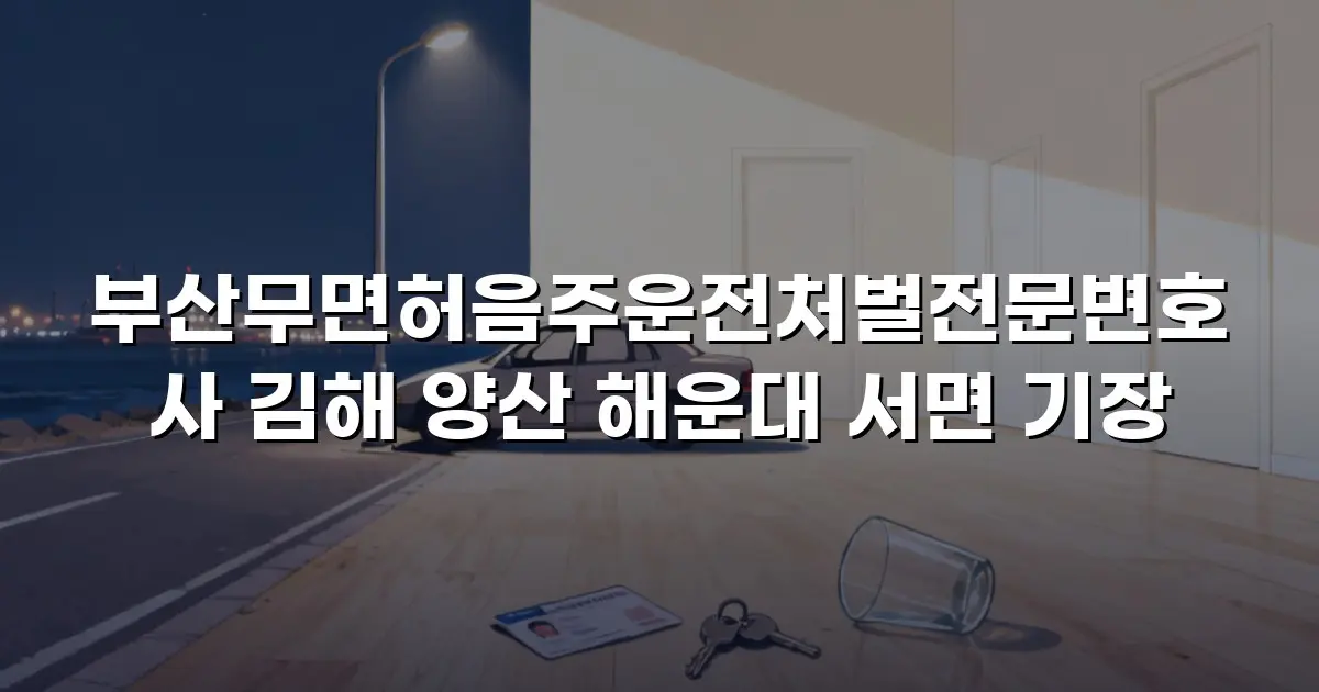 부산무면허음주운전처벌전문변호사 김해 양산 해운대 서면 기장