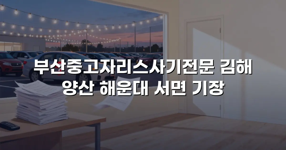 부산중고자리스사기전문 김해 양산 해운대 서면 기장