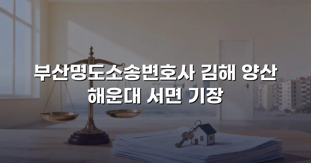 부산명도소송변호사 김해 양산 해운대 서면 기장