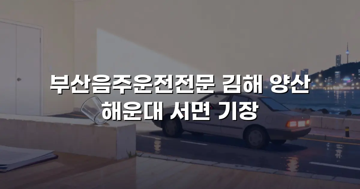 부산음주운전전문 김해 양산 해운대 서면 기장