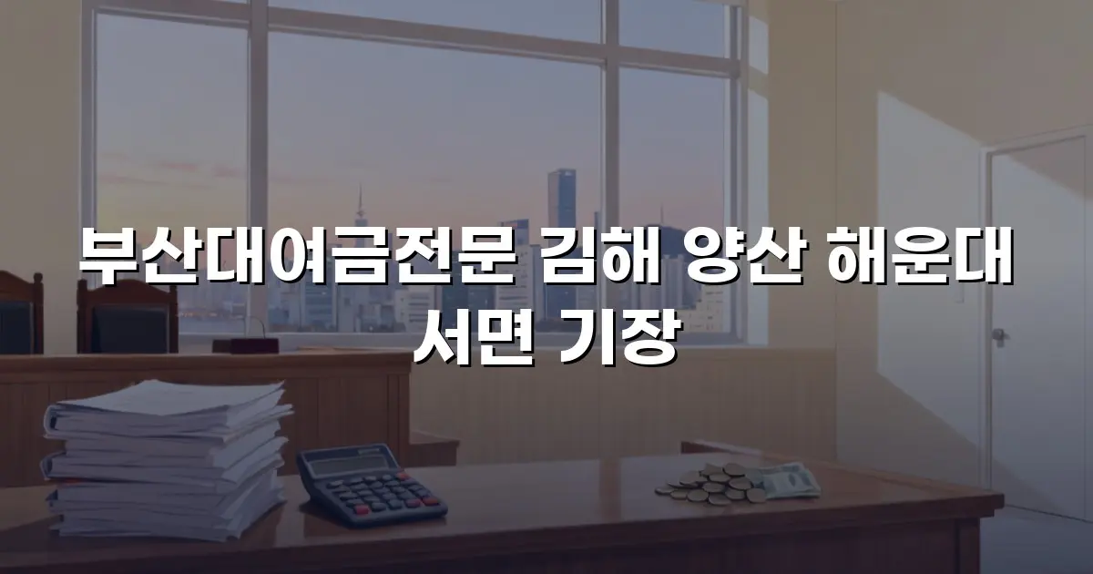 부산대여금전문 김해 양산 해운대 서면 기장