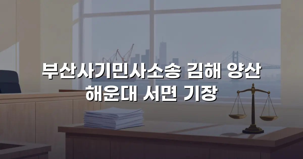 부산사기민사소송 김해 양산 해운대 서면 기장