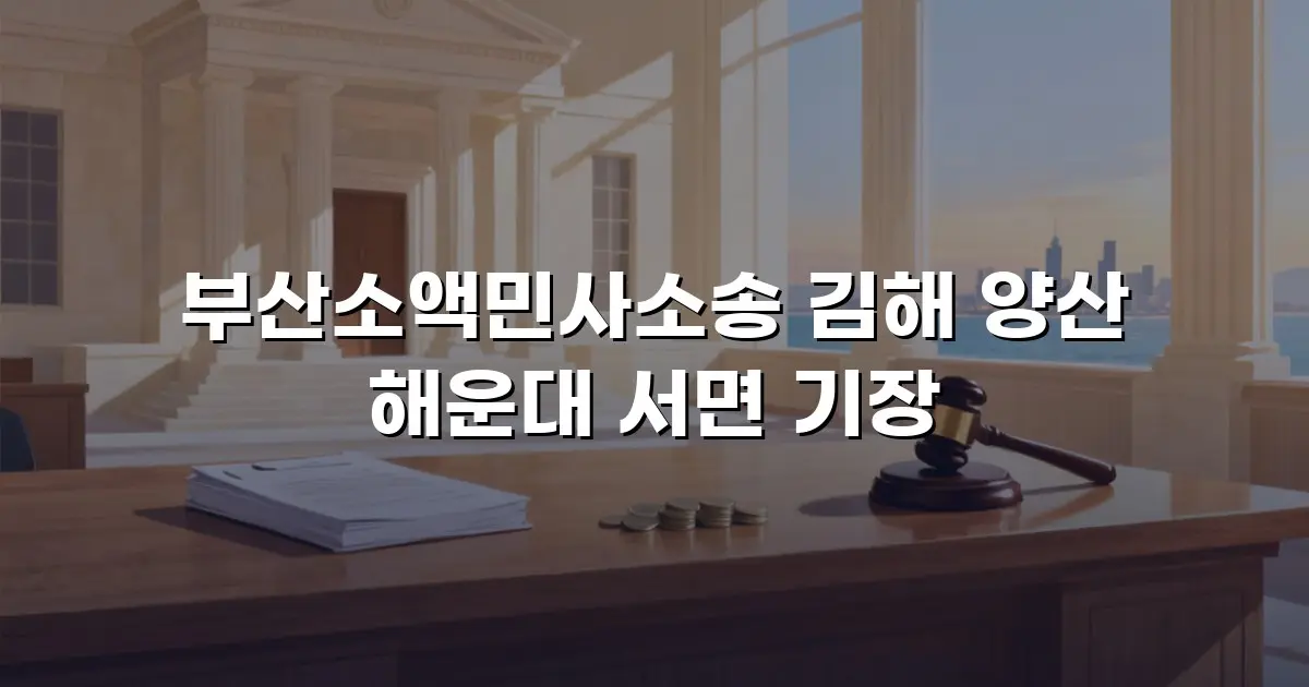 부산소액민사소송 김해 양산 해운대 서면 기장