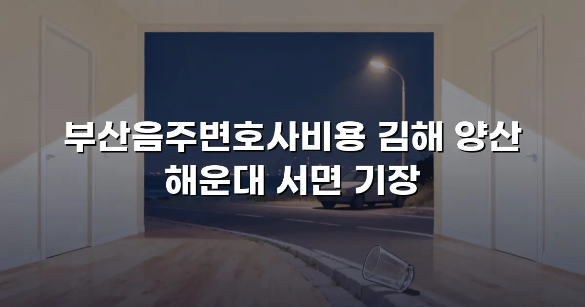 부산음주변호사비용 김해 양산 해운대 서면 기장
