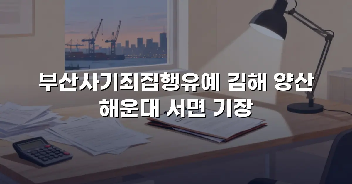 부산사기죄집행유예 김해 양산 해운대 서면 기장