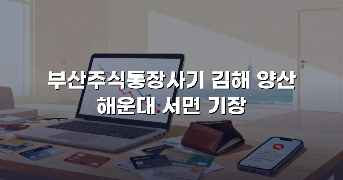 부산주식통장사기 김해 양산 해운대 서면 기장