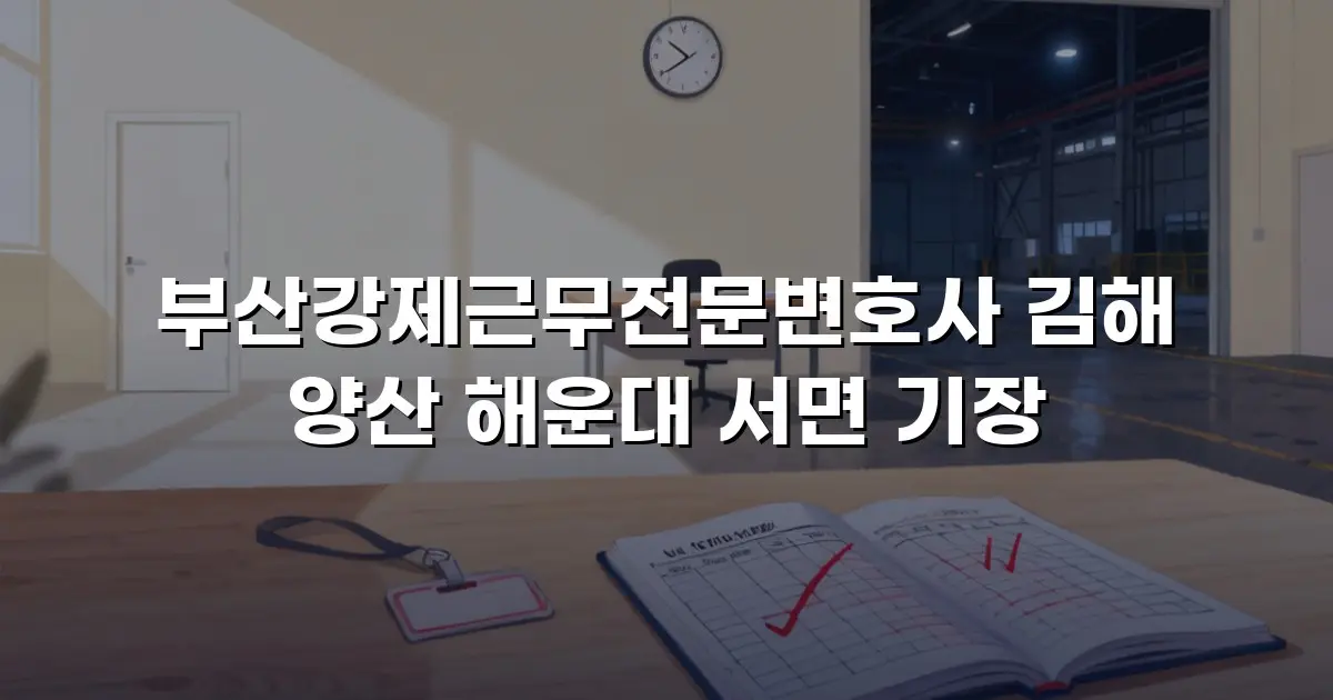 부산강제근무전문변호사 김해 양산 해운대 서면 기장