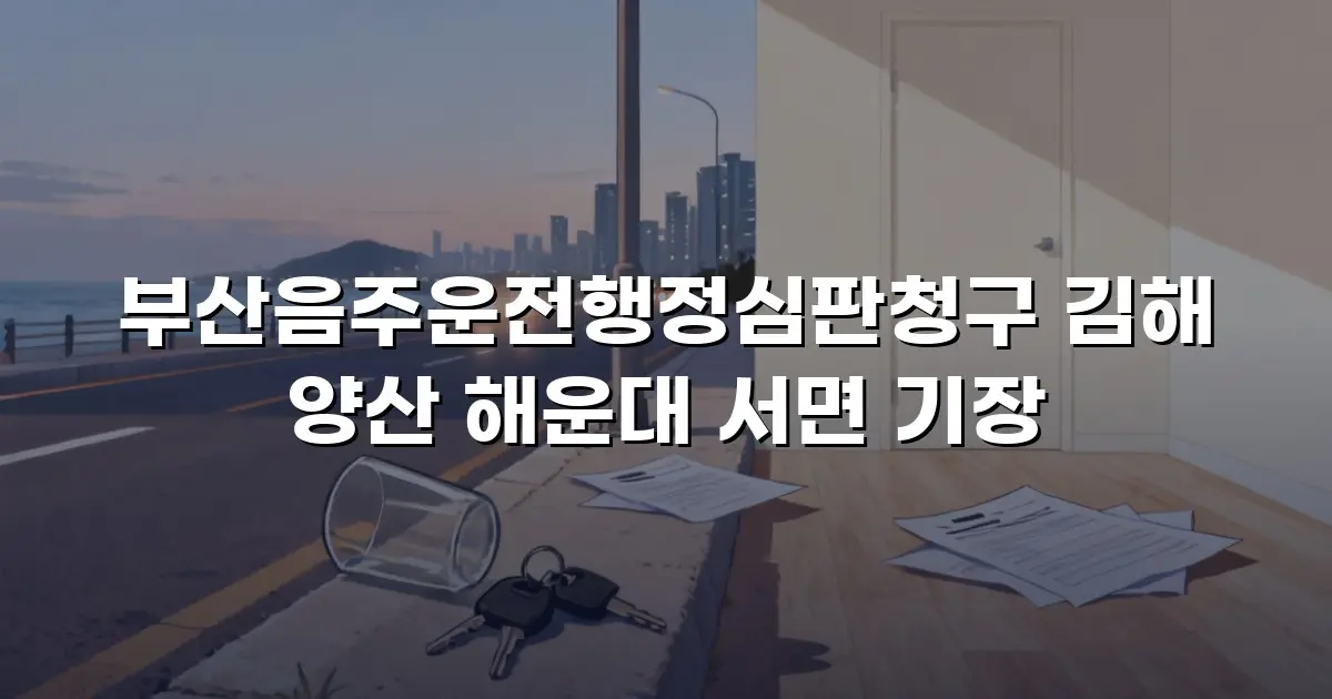 부산음주운전행정심판청구 김해 양산 해운대 서면 기장