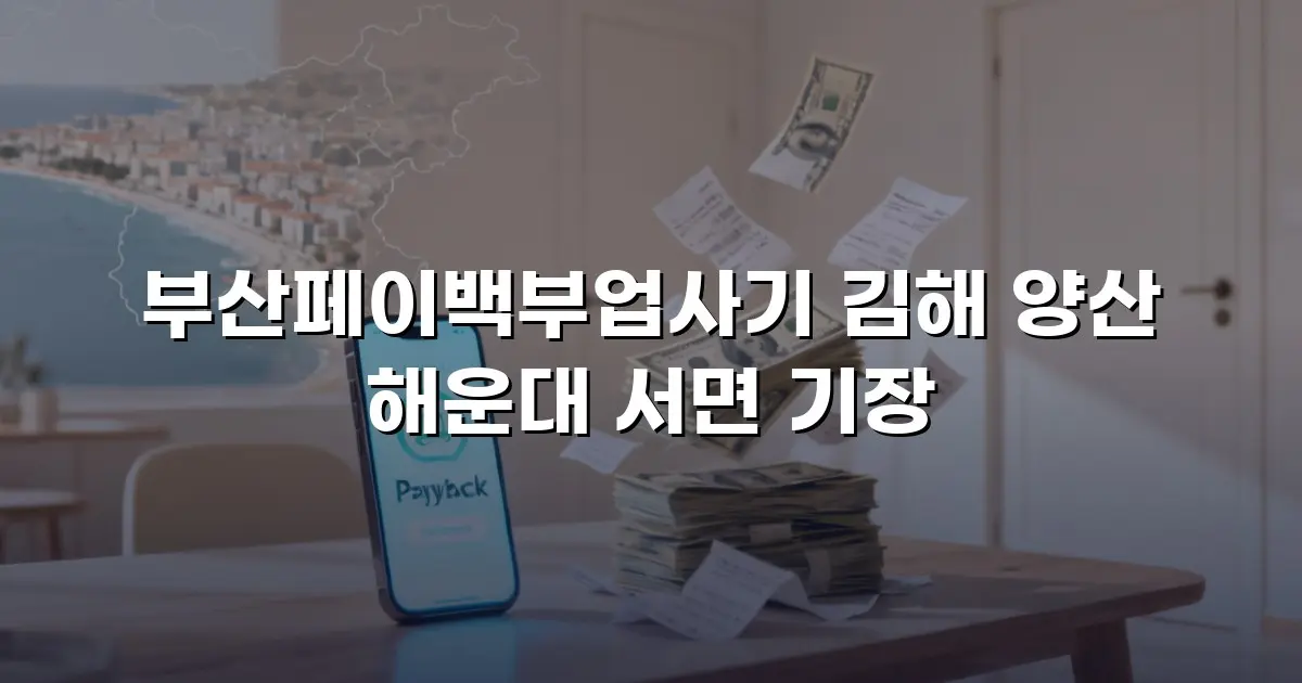 부산페이백부업사기 김해 양산 해운대 서면 기장