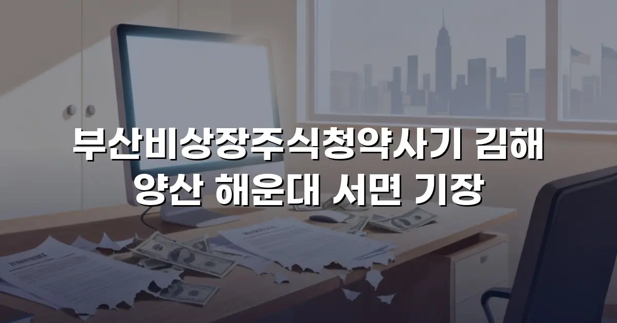 부산비상장주식청약사기 김해 양산 해운대 서면 기장