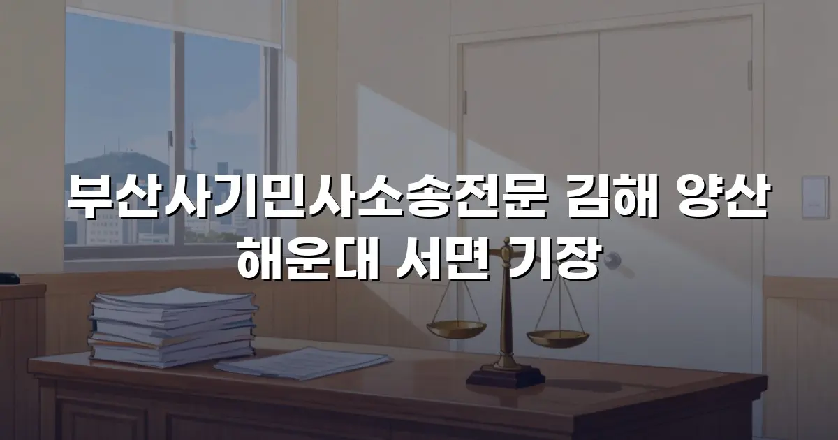 부산사기민사소송전문 김해 양산 해운대 서면 기장