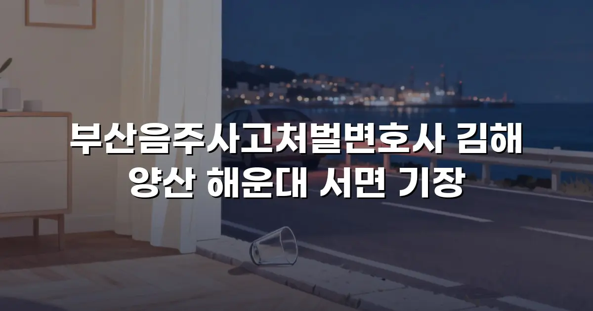 부산음주사고처벌변호사 김해 양산 해운대 서면 기장