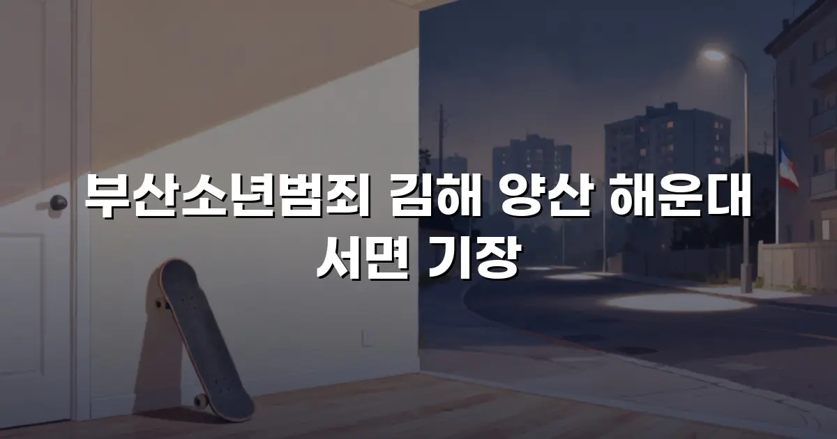 부산소년범죄 김해 양산 해운대 서면 기장