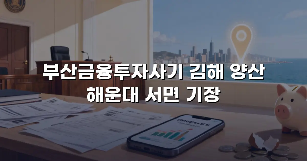 부산금융투자사기 김해 양산 해운대 서면 기장