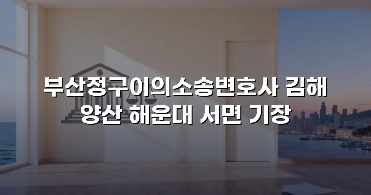 부산정구이의소송변호사 김해 양산 해운대 서면 기장