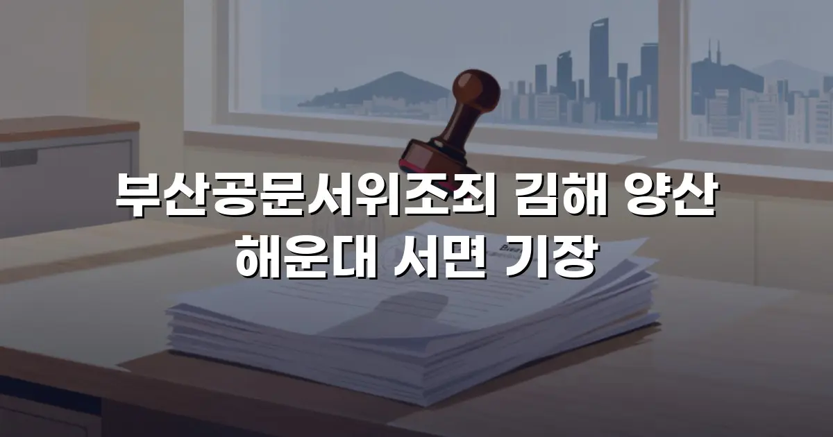 부산공문서위조죄 김해 양산 해운대 서면 기장