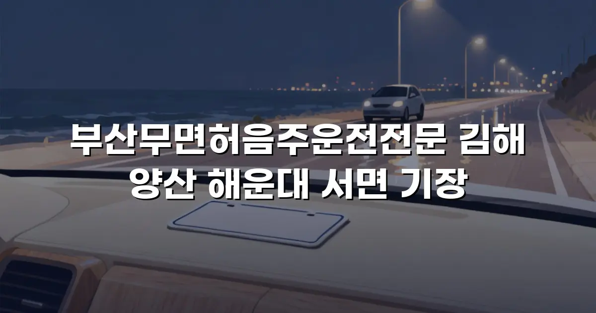 부산무면허음주운전전문 김해 양산 해운대 서면 기장