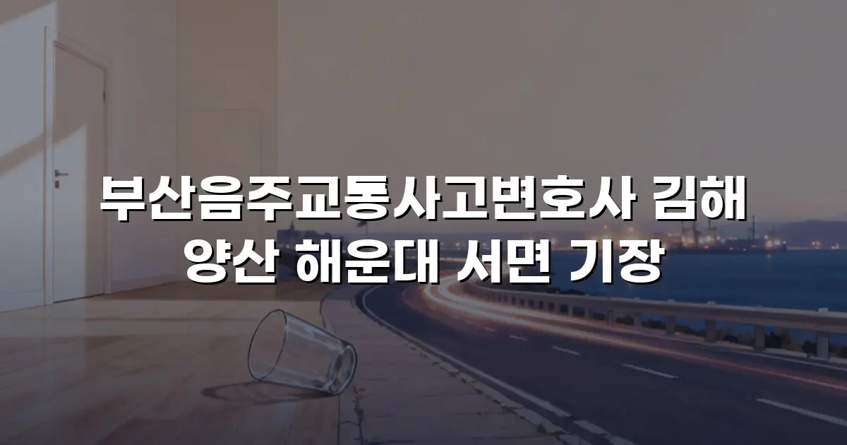 부산음주교통사고변호사 김해 양산 해운대 서면 기장