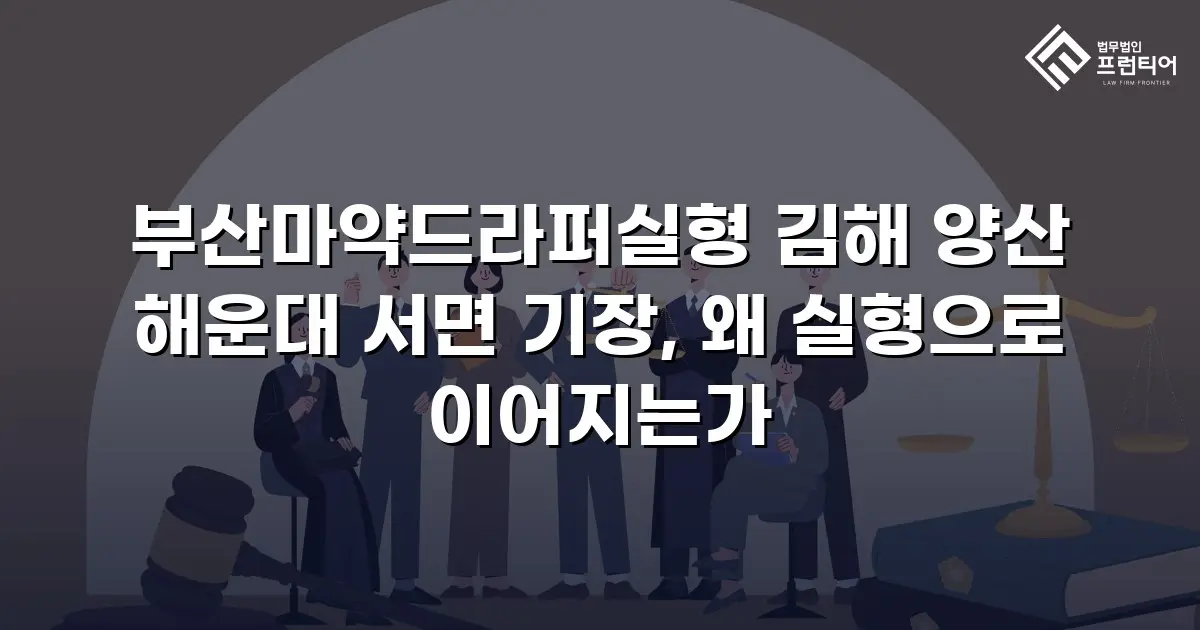 부산마약드라퍼실형 김해 양산 해운대 서면 기장, 왜 실형으로 이어지는가