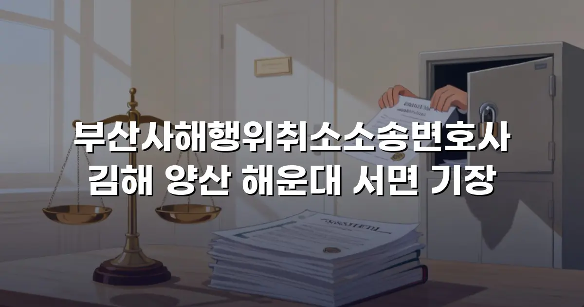 부산사해행위취소소송변호사 김해 양산 해운대 서면 기장