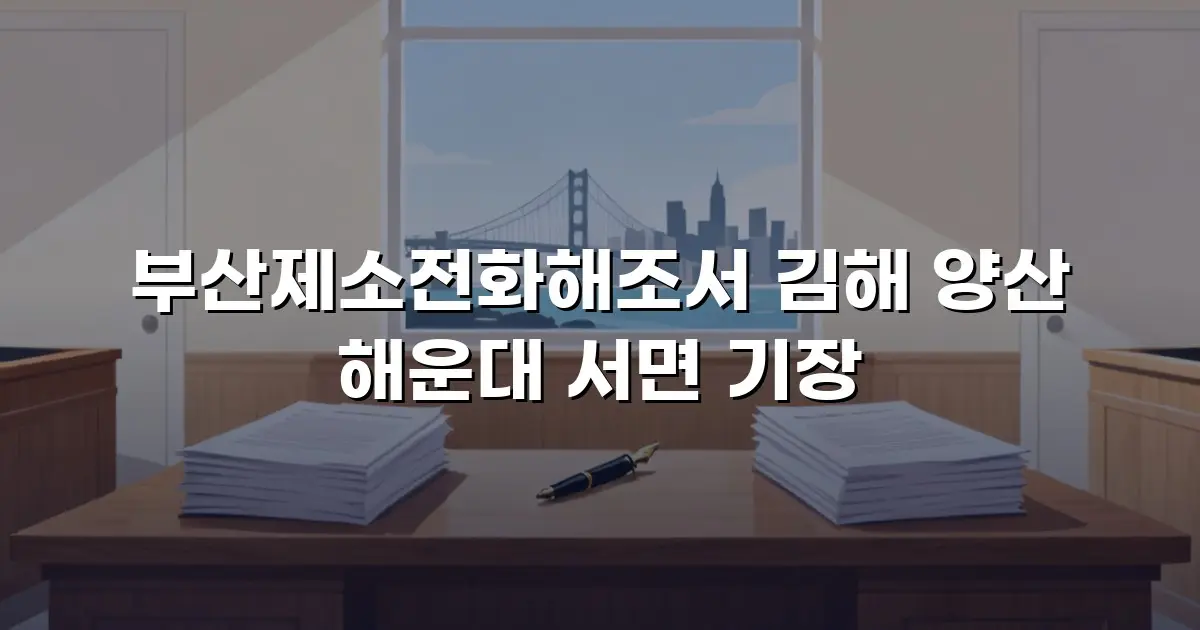 부산제소전화해조서 김해 양산 해운대 서면 기장