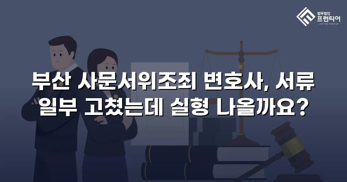 부산 사문서위조죄 변호사, 서류 일부 고쳤는데 실형 나올까요?