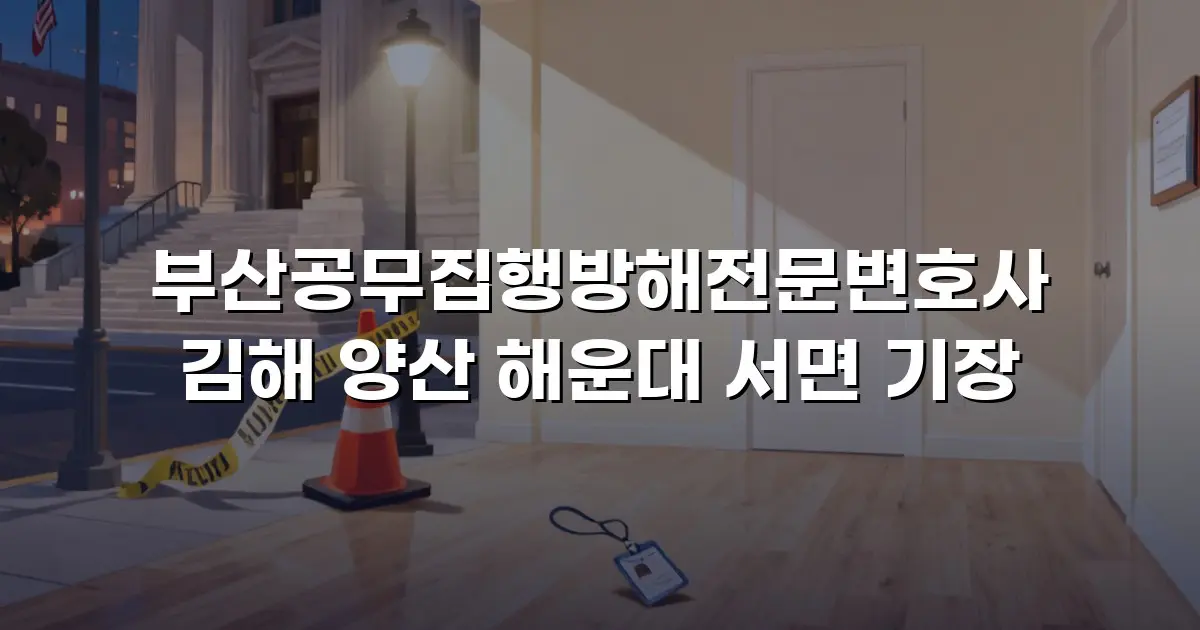 부산공무집행방해전문변호사 김해 양산 해운대 서면 기장