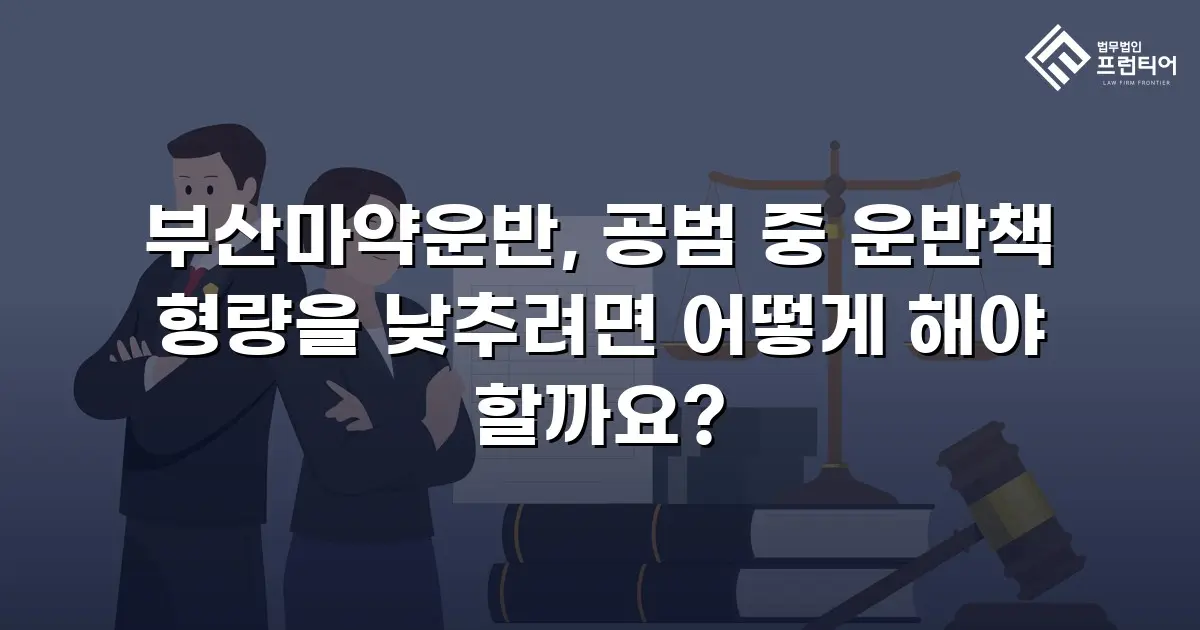 부산마약운반, 공범 중 운반책 형량을 낮추려면 어떻게 해야 할까요?