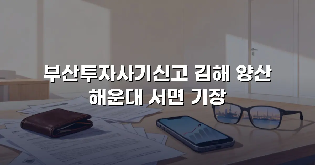 부산투자사기신고 김해 양산 해운대 서면 기장