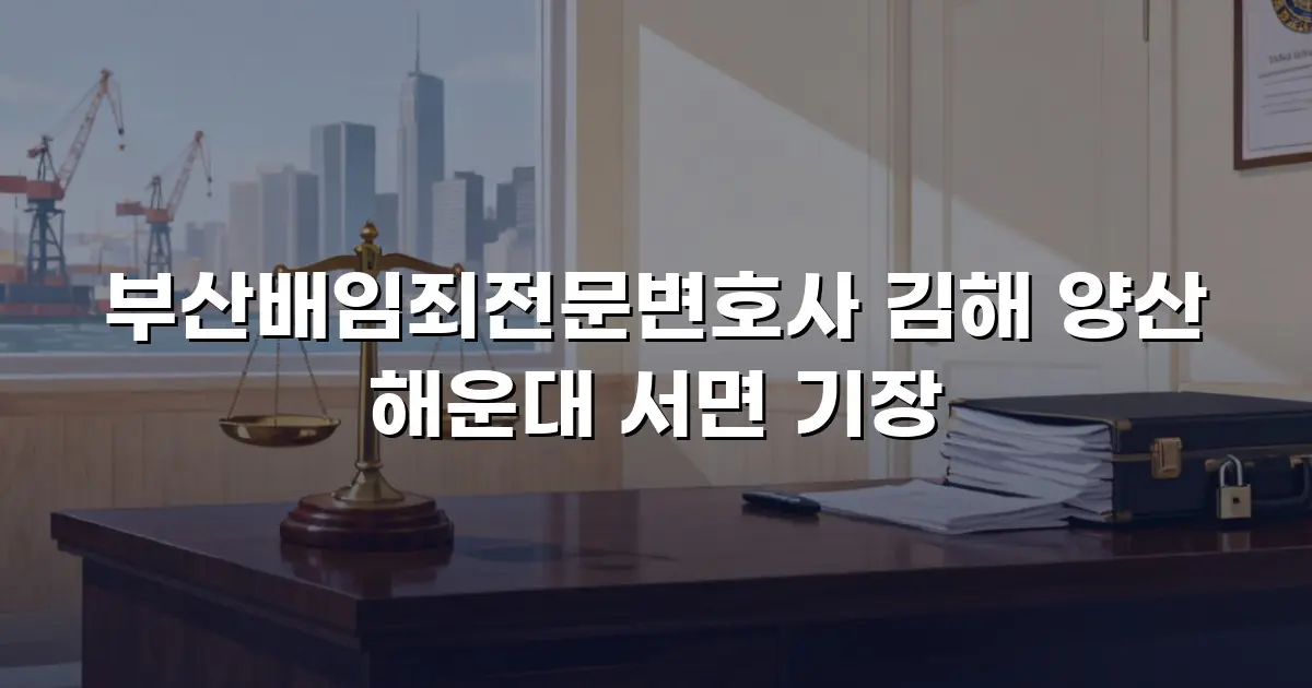 부산배임죄전문변호사 김해 양산 해운대 서면 기장