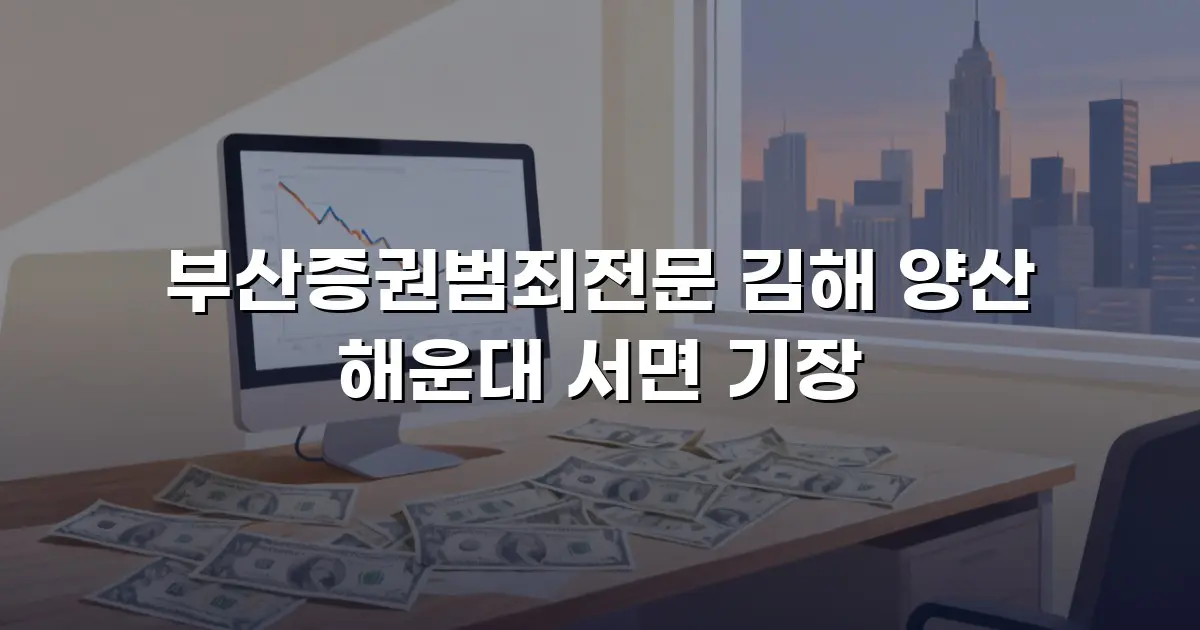 부산증권범죄전문 김해 양산 해운대 서면 기장