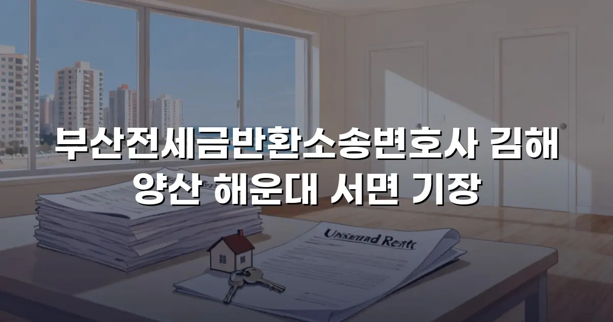 부산전세금반환소송변호사 김해 양산 해운대 서면 기장
