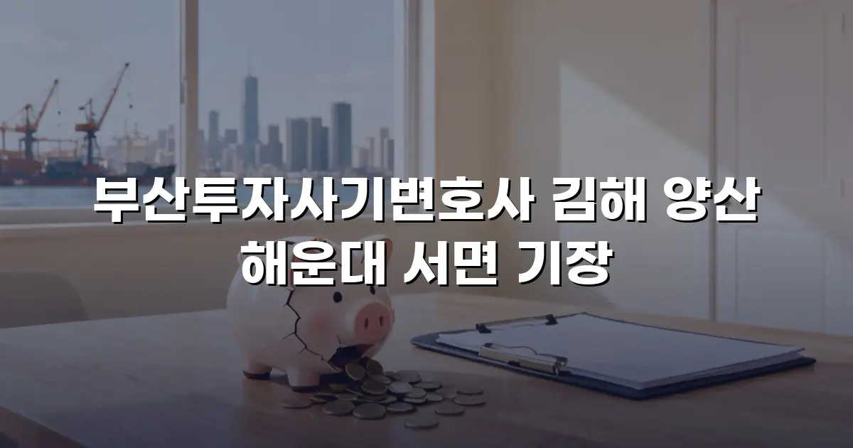 부산투자사기변호사 김해 양산 해운대 서면 기장