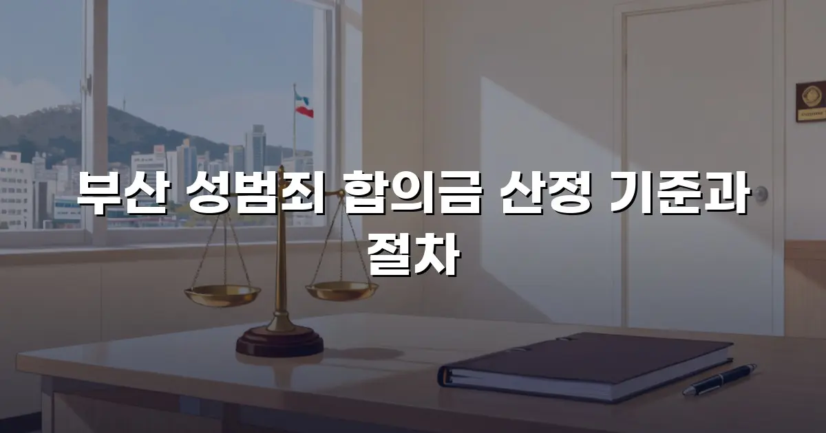 부산 성범죄 합의금 산정 기준과 절차