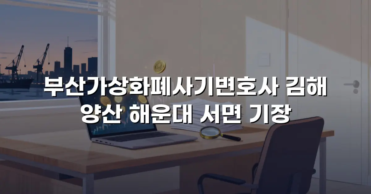 부산가상화폐사기변호사 김해 양산 해운대 서면 기장