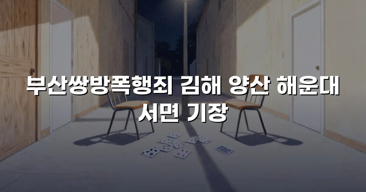 부산쌍방폭행죄 김해 양산 해운대 서면 기장