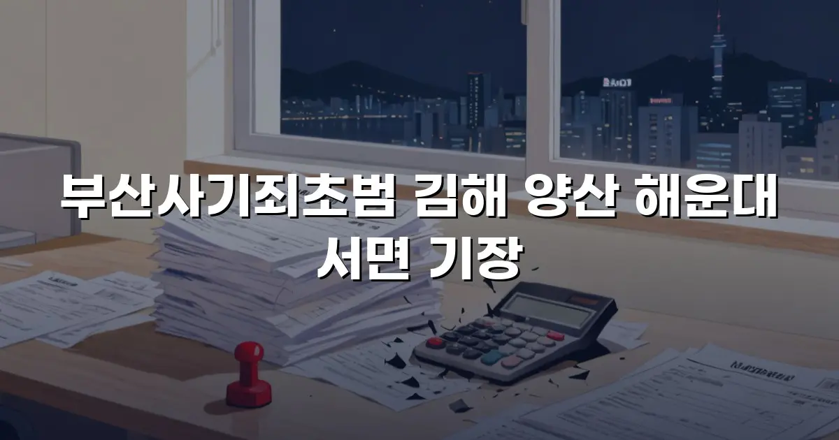 부산사기죄초범 김해 양산 해운대 서면 기장