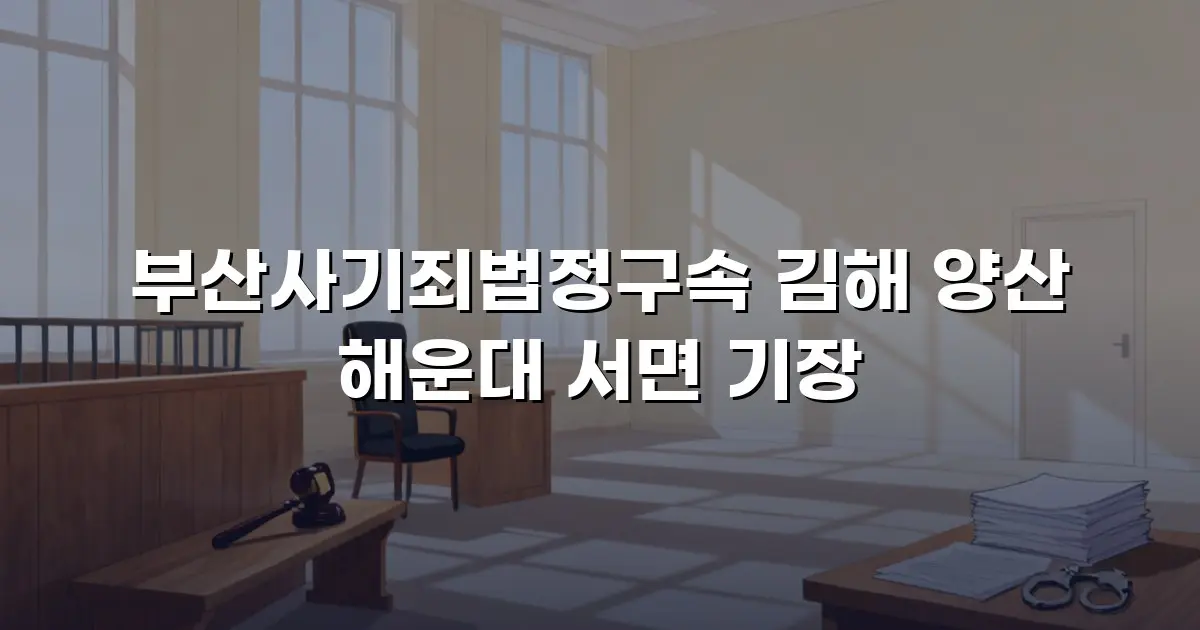 부산사기죄법정구속 김해 양산 해운대 서면 기장