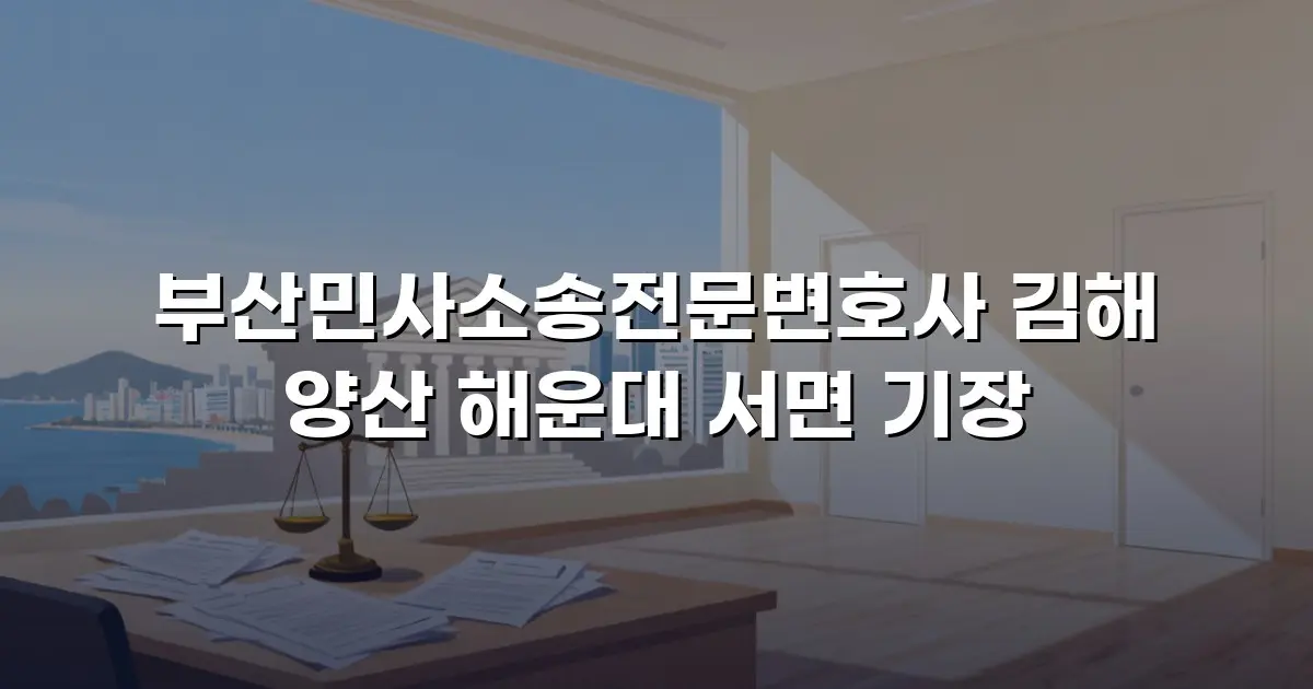 부산민사소송전문변호사 김해 양산 해운대 서면 기장